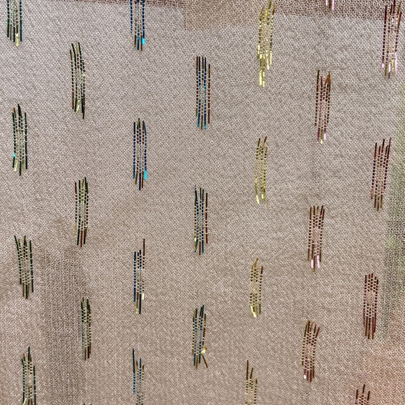 Ella Moss Sparkly Sheer Peach Top With Snap In Camisole Women's Size M - Picture 4 of 6